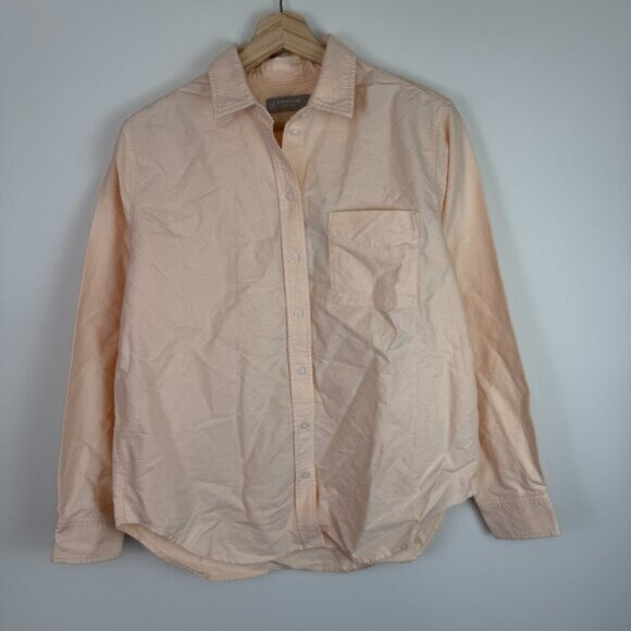 Everlane The Relaxed Oxford Organic Cotton Button Down Shirt Apricot Orange 8 - Picture 2 of 6